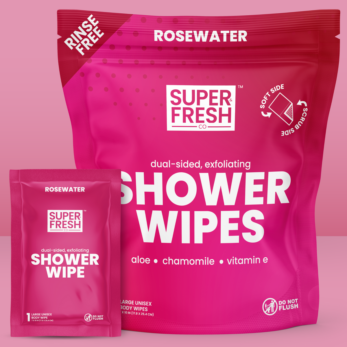 Super Fresh Shower Wipes – Rosewater