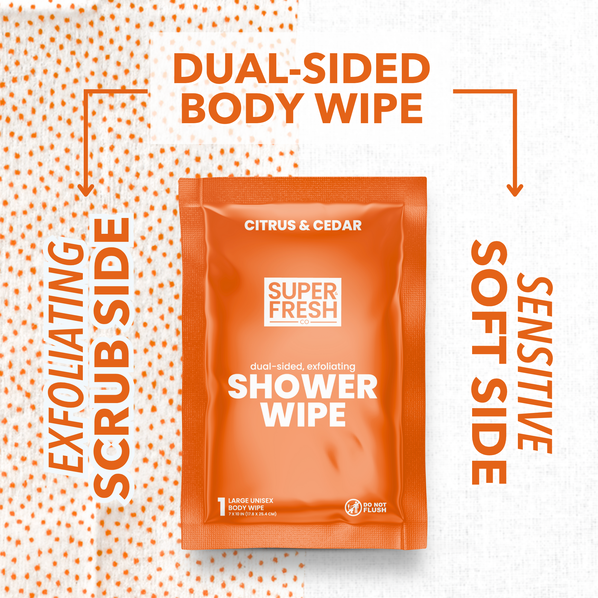 Dual-Sided Body & Shower Wipes – Citrus & Cedar