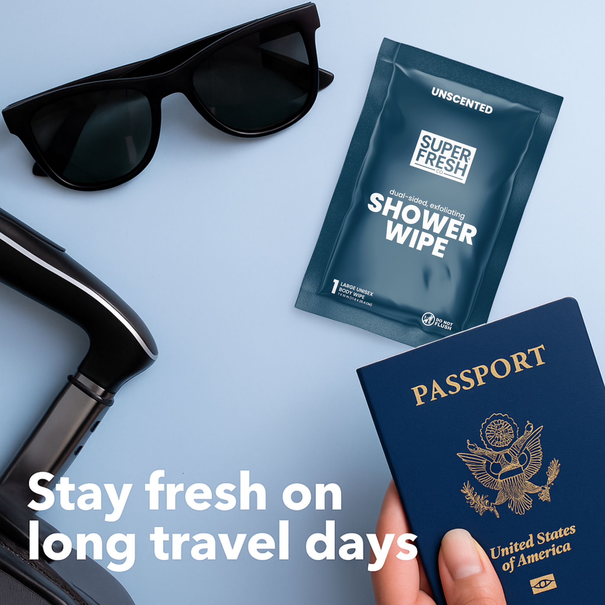 Dual-Sided Body & Shower Wipes – Unscented