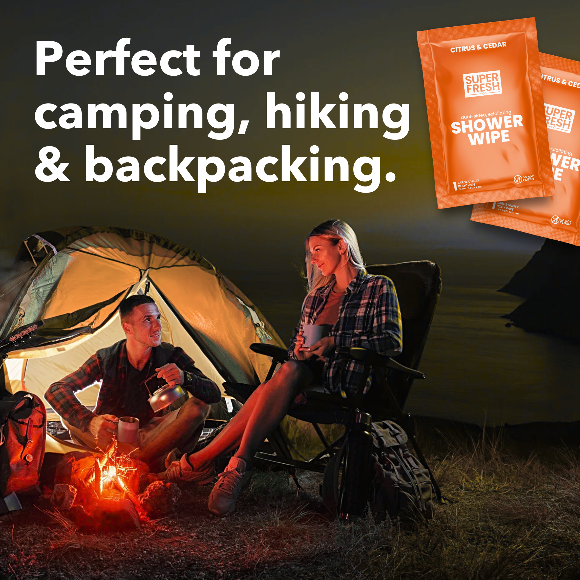 Dual-Sided Body & Shower Wipes – Citrus & Cedar