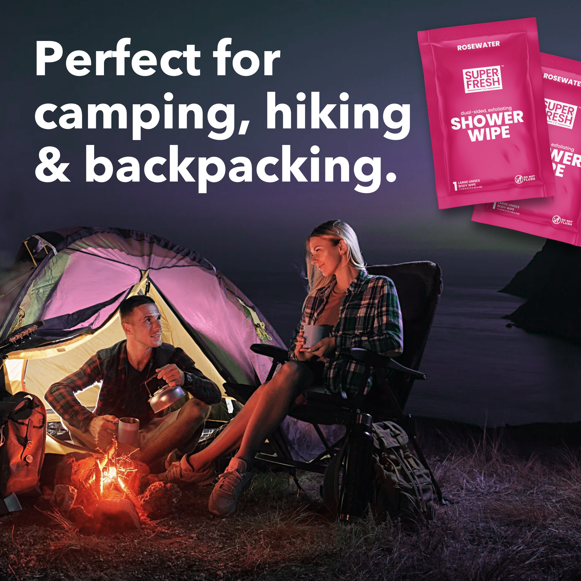 Dual-Sided Body & Shower Wipes – Rosewater