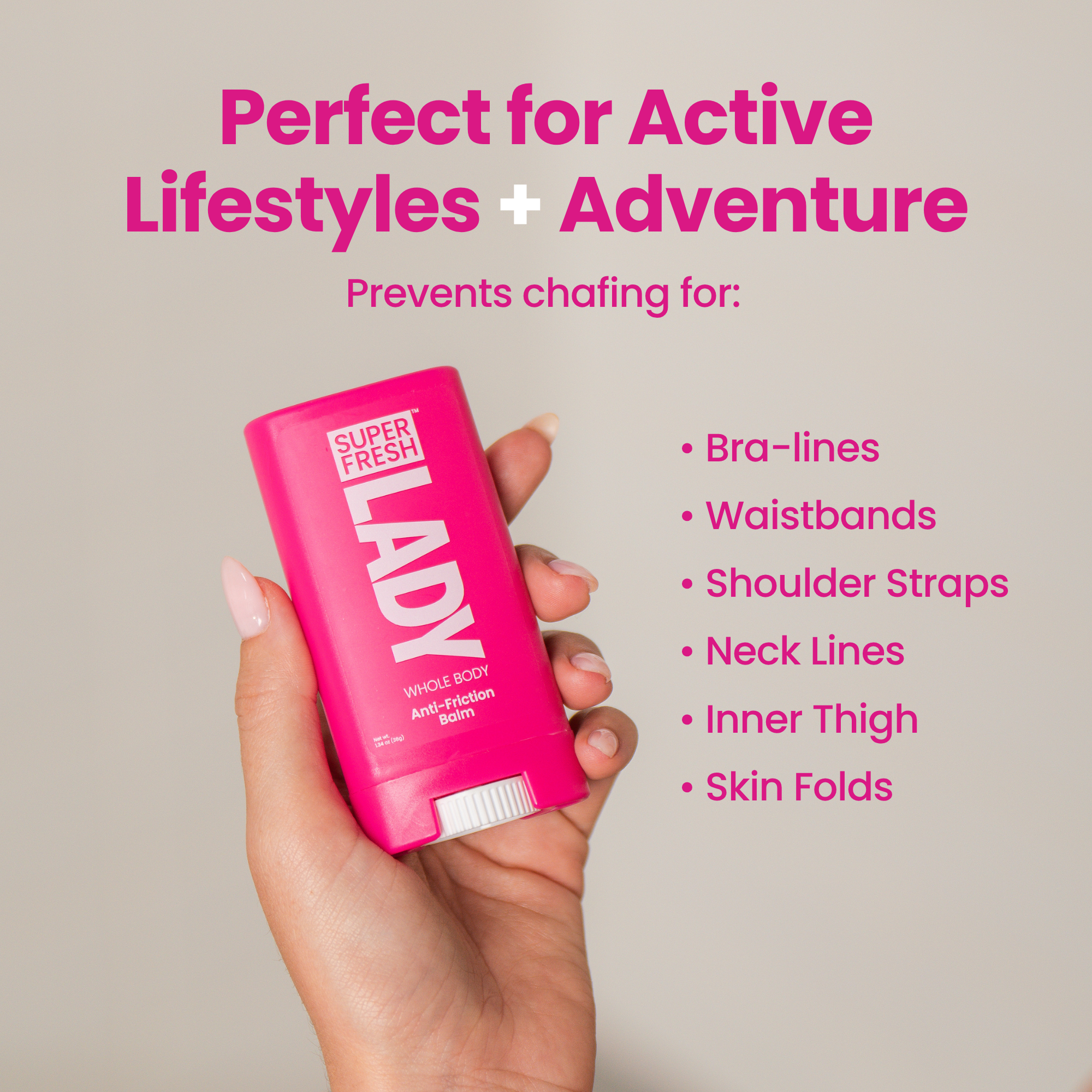 Anti-Friction, Anti-Chafing Stick for Lady Parts