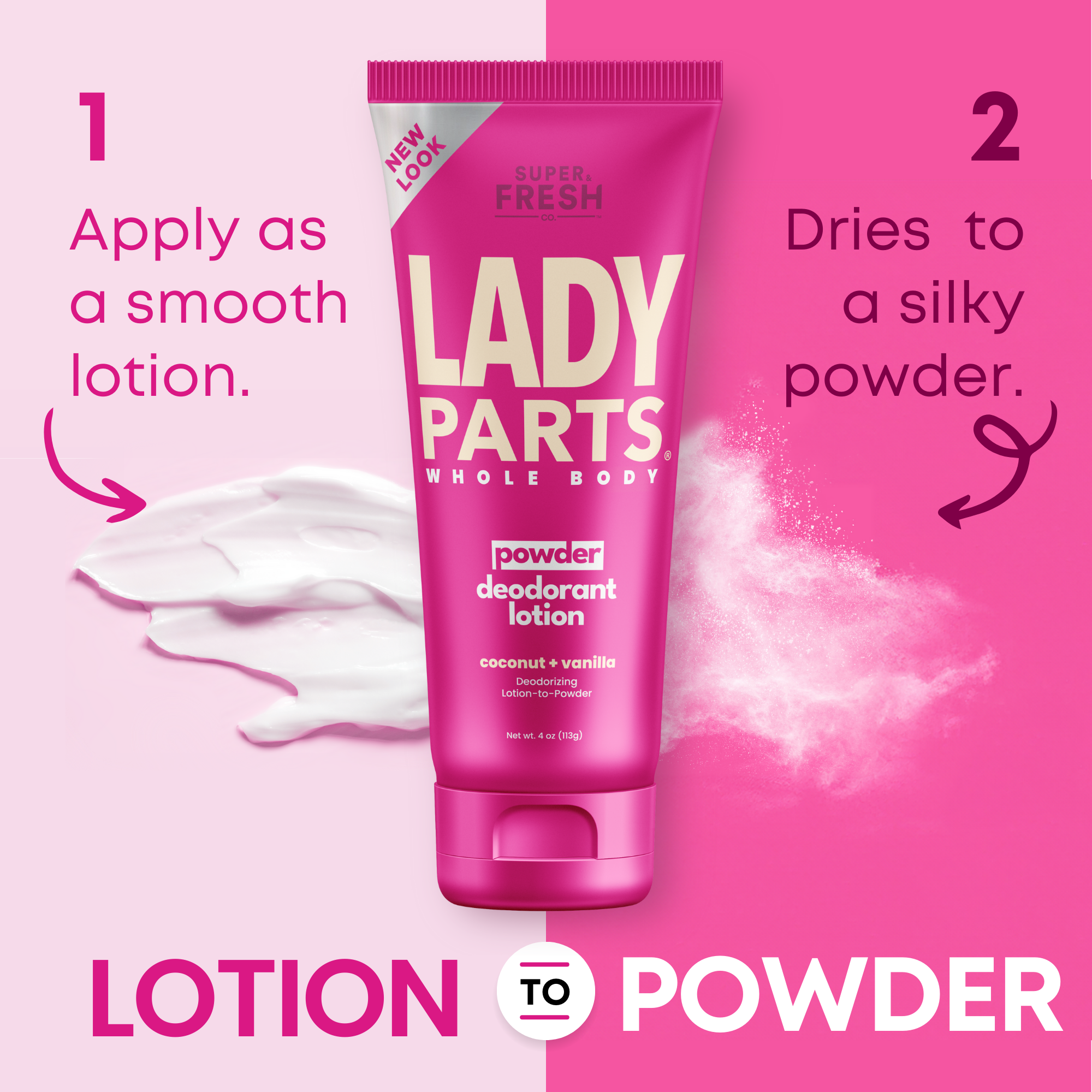 Lady Parts Deodorant Lotion - Powder - Coconut & Vanilla