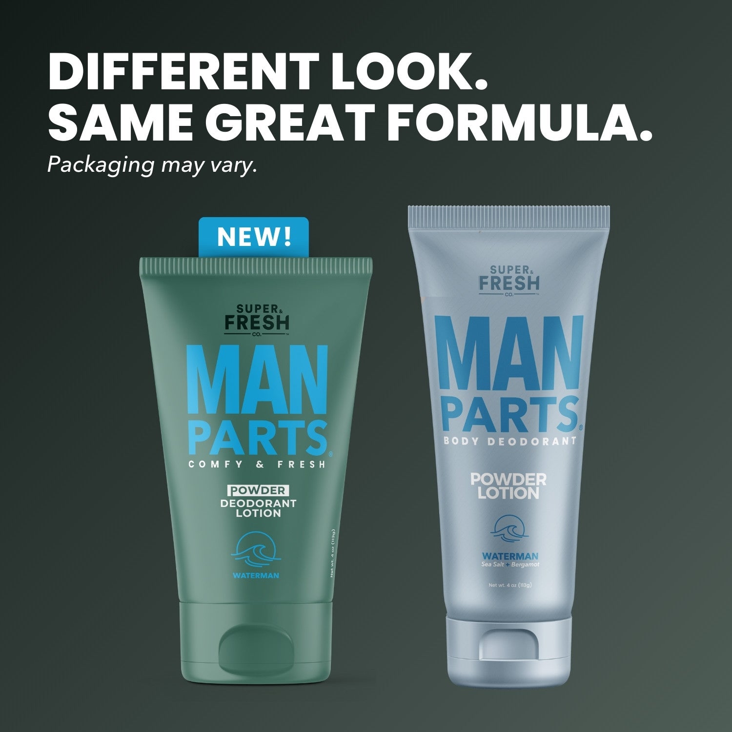 Man Parts Deodorant Lotion - Powder - Waterman