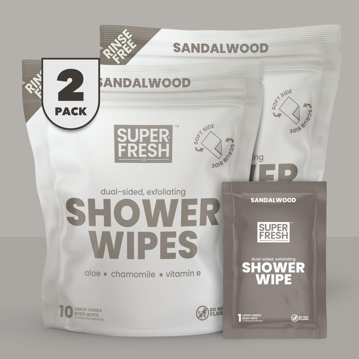 Super Fresh Shower Wipes – Sandalwood