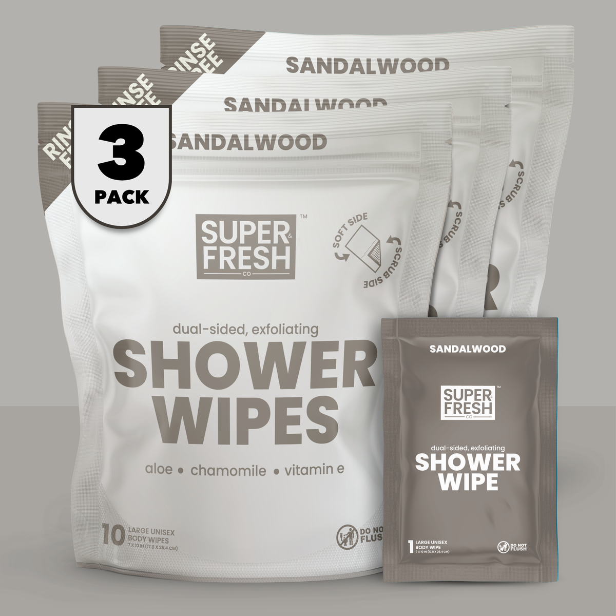Super Fresh Shower Wipes – Sandalwood