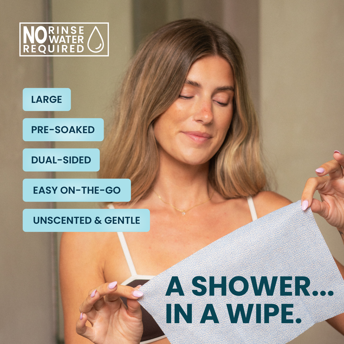 Unscented Shower Wipe Flow Pack - 30 Count