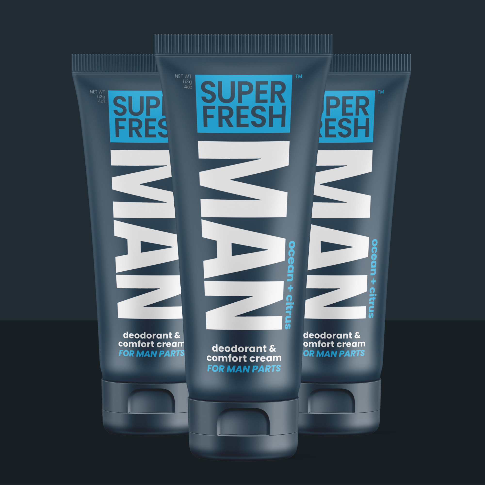 Deodorant & Comfort Cream for Man Parts [Ocean+Citrus]