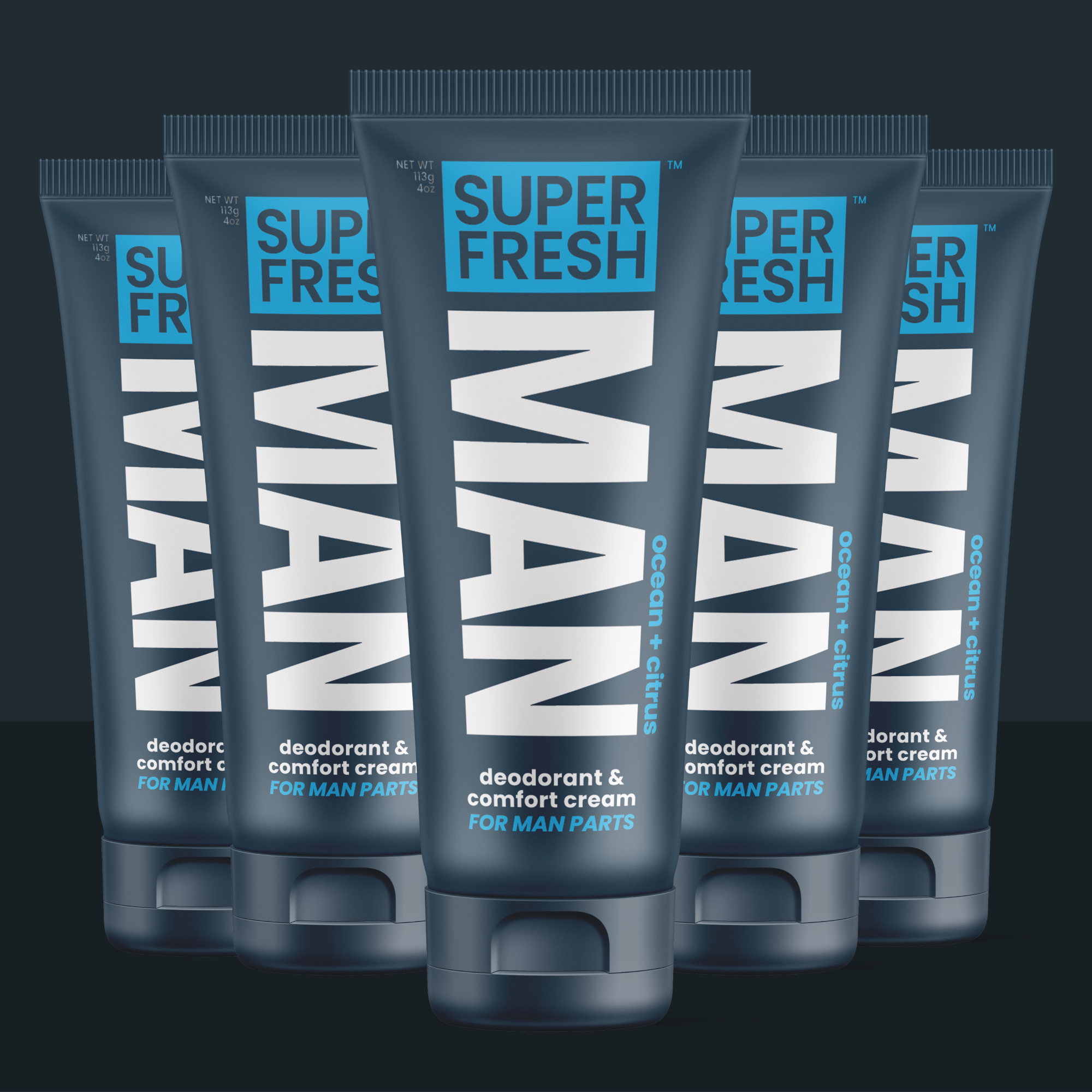 Deodorant & Comfort Cream for Man Parts [Ocean+Citrus]