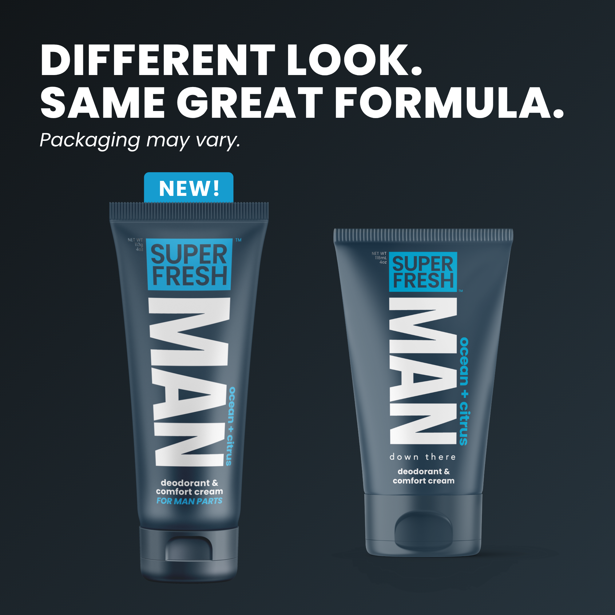 Deodorant & Comfort Cream for Man Parts [Ocean+Citrus]