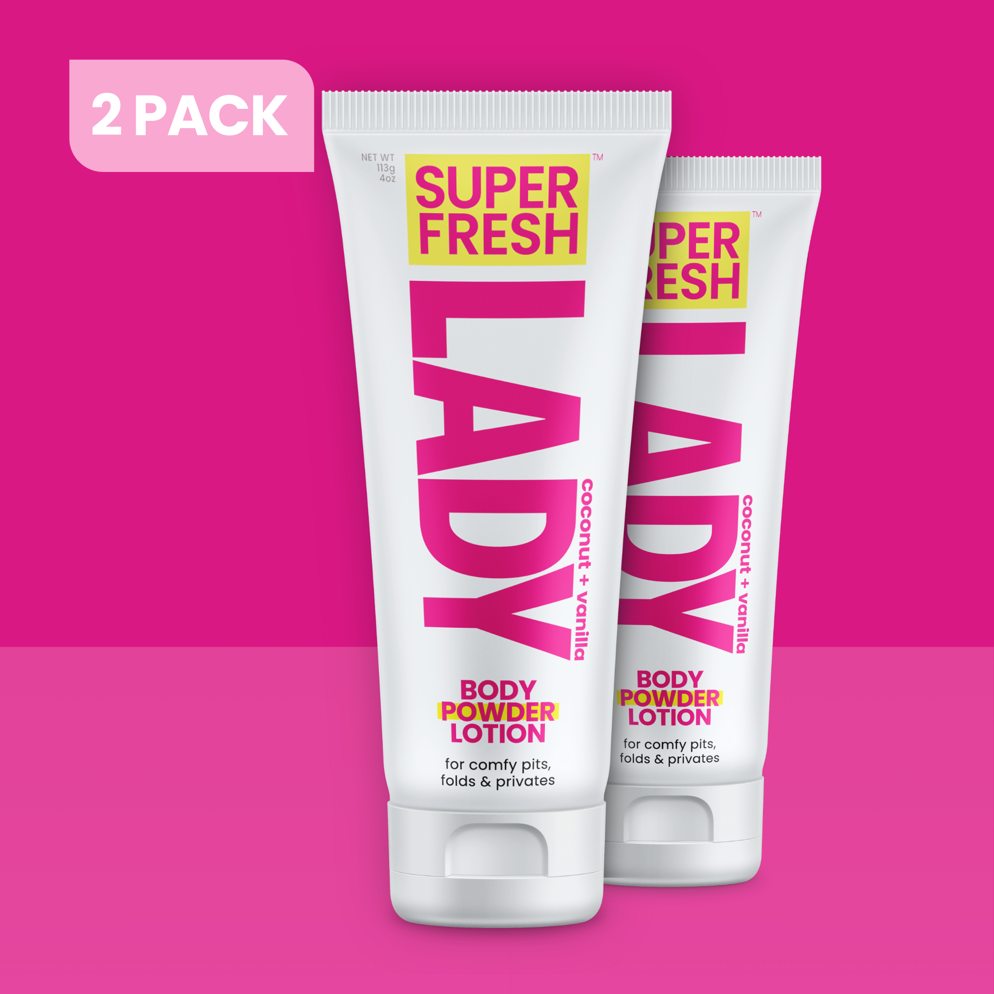 Whole Body Deodorant Lotion for Lady Parts [Coco + Vanilla] Lotion-to-Powder