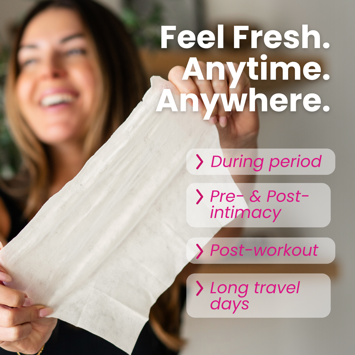 Feminine Wipes for Lady Parts [Jasmine + Rose] - 30 Count Flow Pack