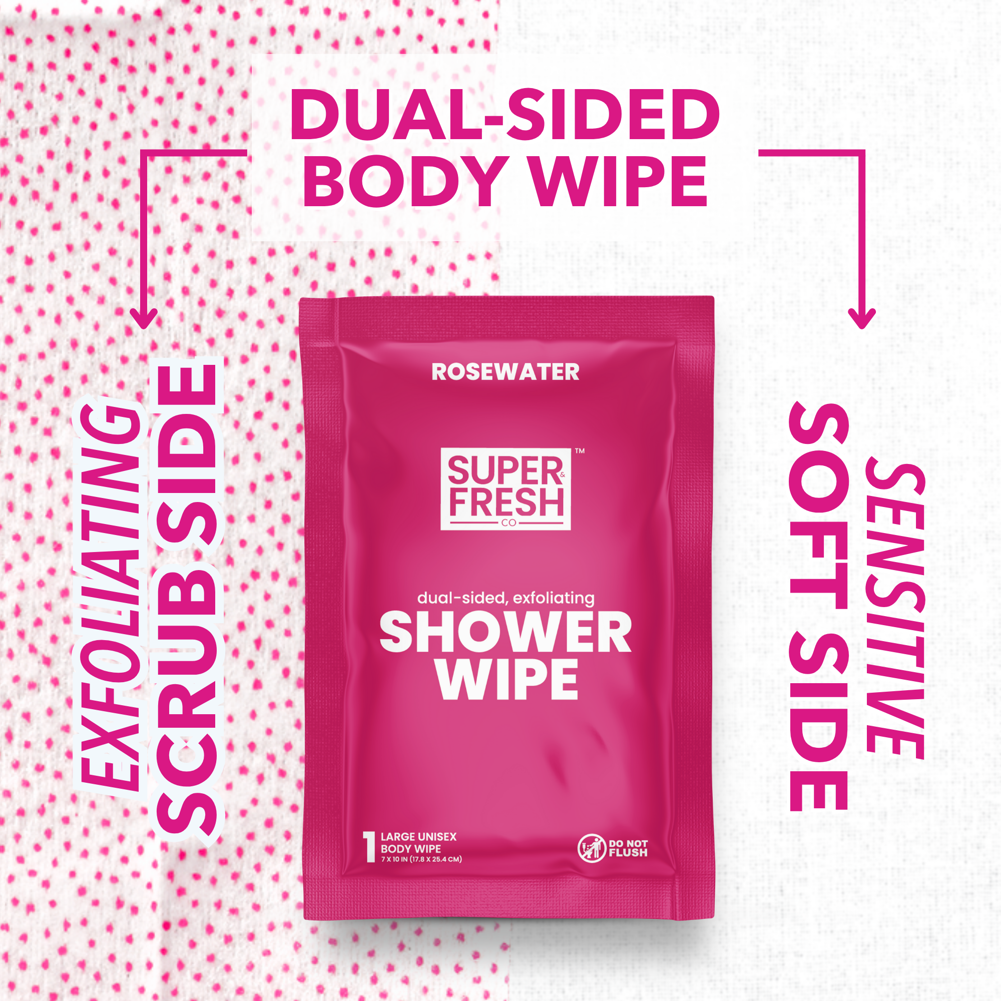 Shower Wipes - Dual-Sided Body Wipes [Rosewater]