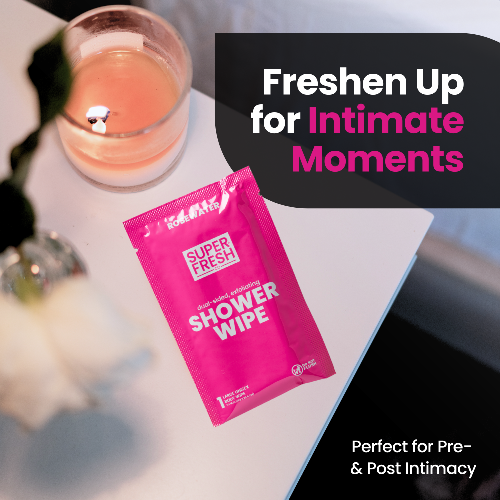 Shower Wipes - Dual-Sided Body Wipes [Rosewater]