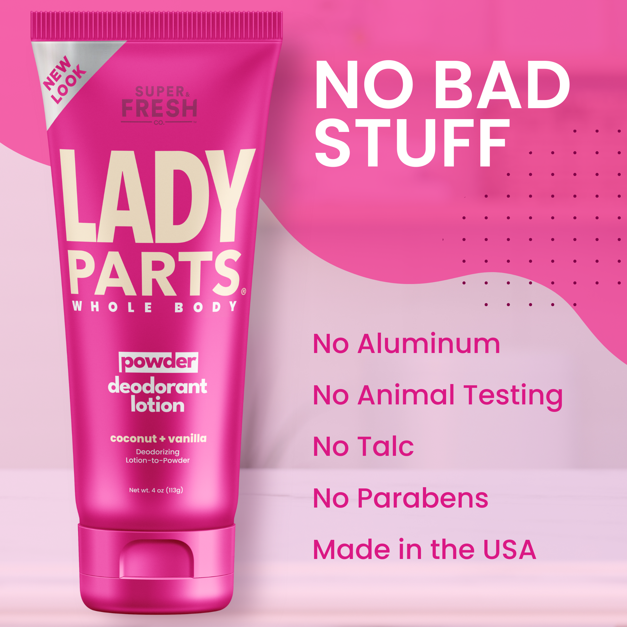 Lady Parts Deodorant Lotion - Powder - Coconut & Vanilla